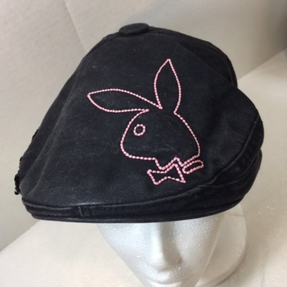 RARE Playboy Sequined Cap Hat Original  Black/Pink USED Vintage - Picture 2 of 16